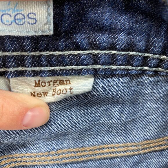 Maurices Shorts Women XS Blue Denim Medium Wash Mid Rise Morgan New Boot Cut Off - Picture 7 of 8